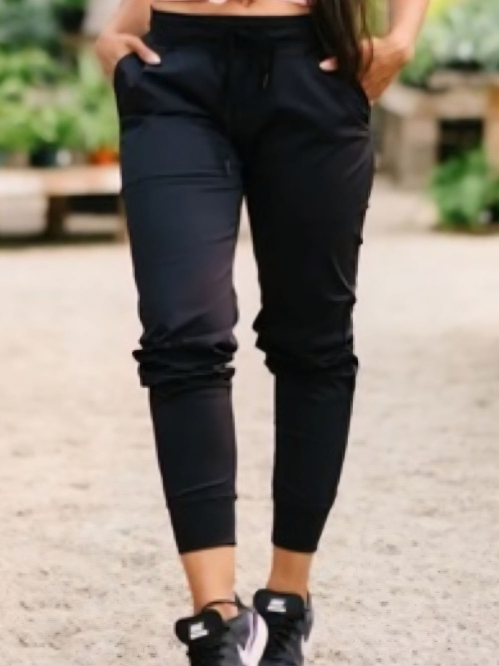 ZYIA Black Women's Jogger Track Pants Large